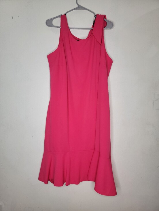 Roz & Ali Dresses & Skirts - Roz & Ali Sleeveless Pink Ruffle-Hem Dress
